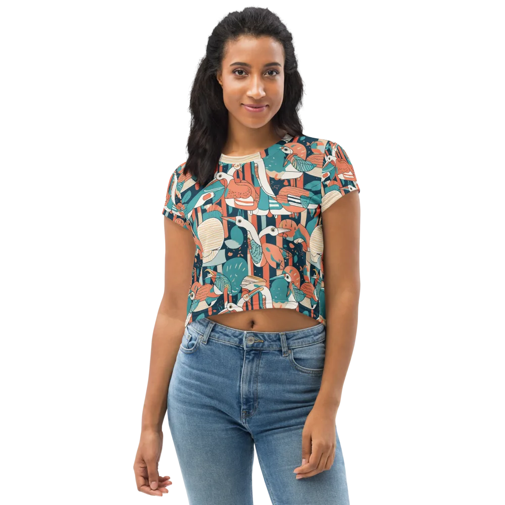 Tidal Waders on Crop Tee — Front