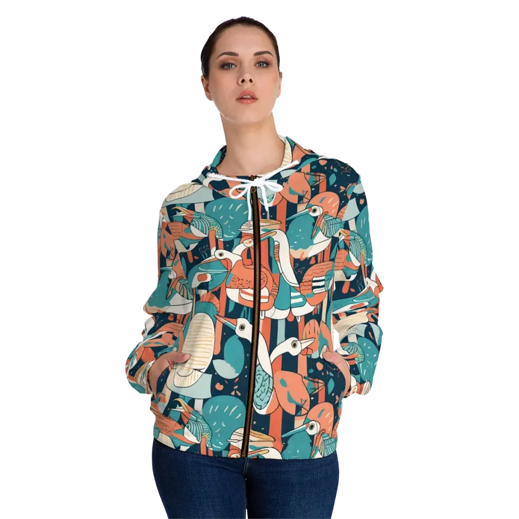 Tidal Waders on Women's Full-Zip Hoodie — Front On Person