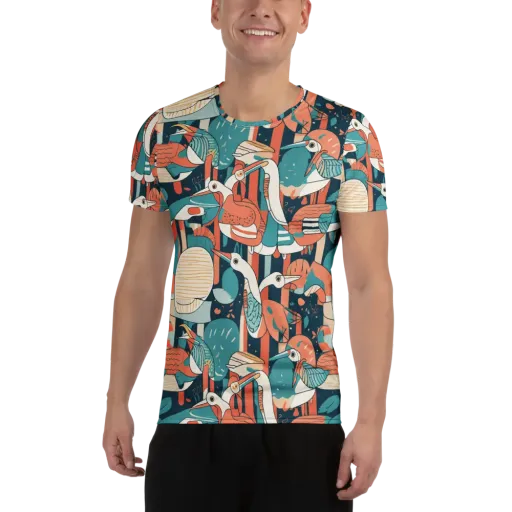 Tidal Waders on a Men's Athletic T-Shirt