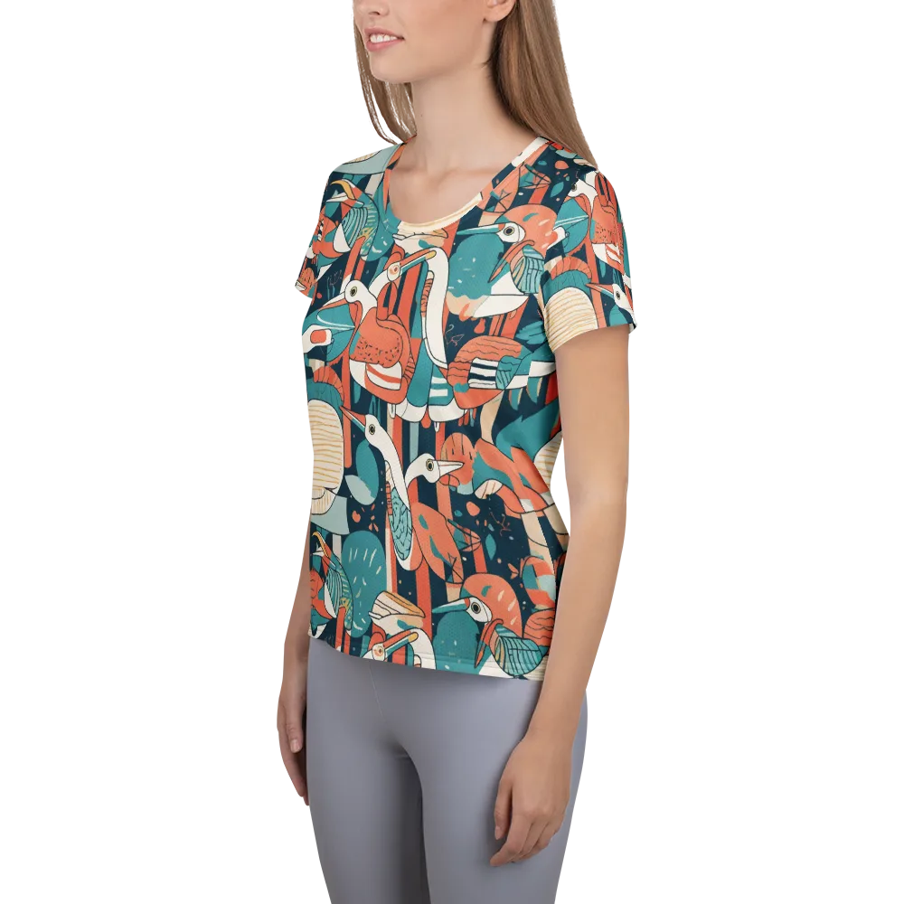 Tidal Waders on Women's Athletic T-Shirt — Left