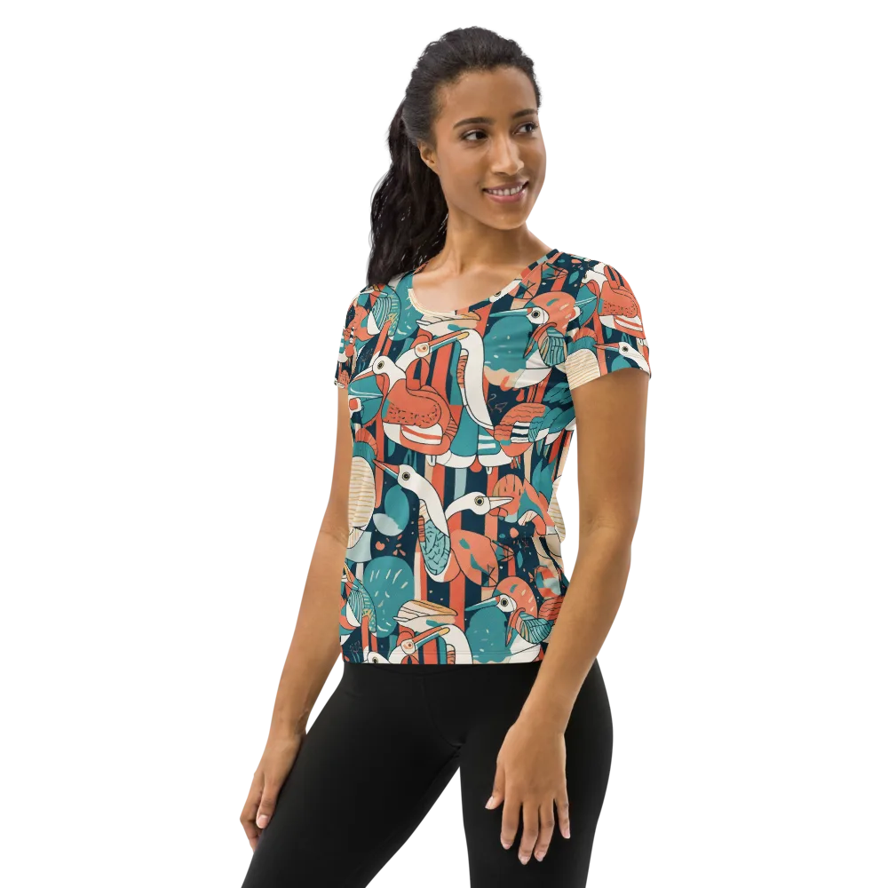 Tidal Waders on Women's Athletic T-Shirt — Left