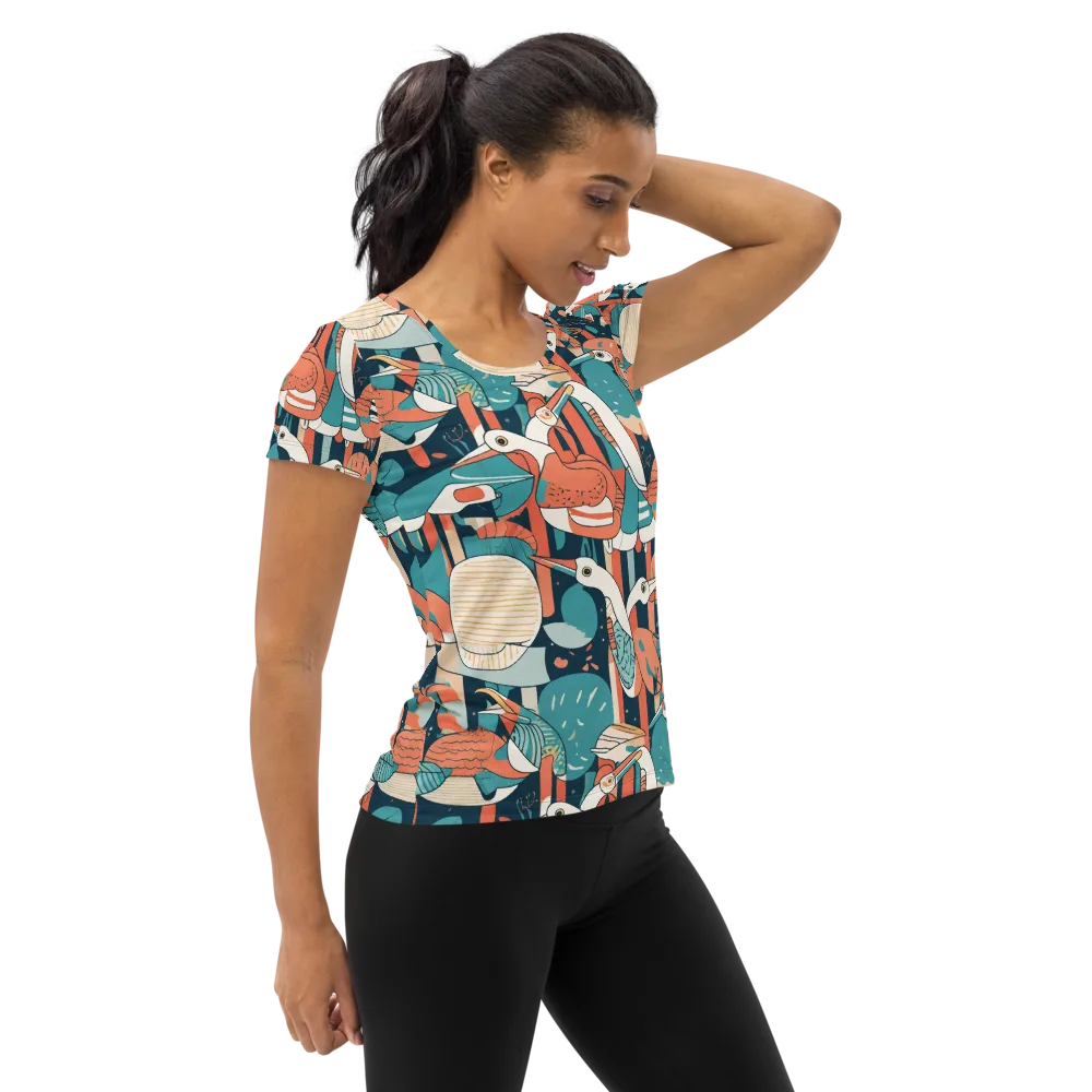 Tidal Waders on Women's Athletic T-Shirt — Right
