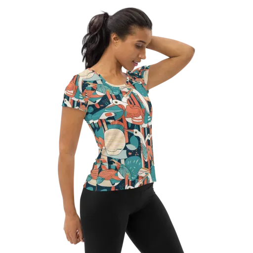 Tidal Waders on a Women's Athletic T-Shirt