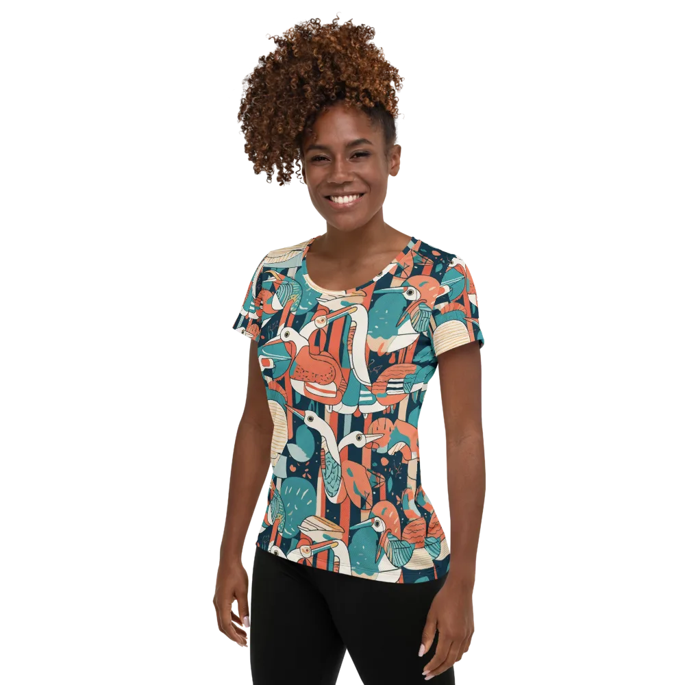 Tidal Waders on Women's Athletic T-Shirt — Left