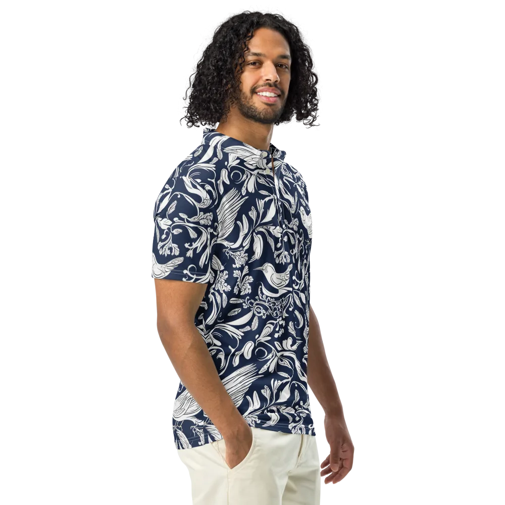 Navy Aviary on Men's Slim Fit Polo Shirt — Right Front