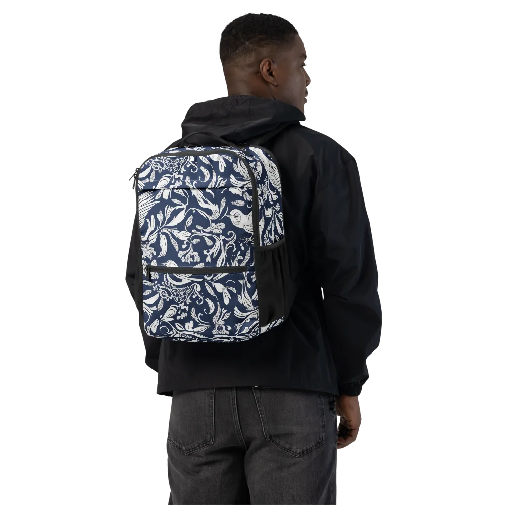 Navy Aviary on Utility Backpack — Back