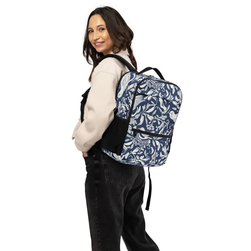 Navy Aviary on Utility Backpack — Back