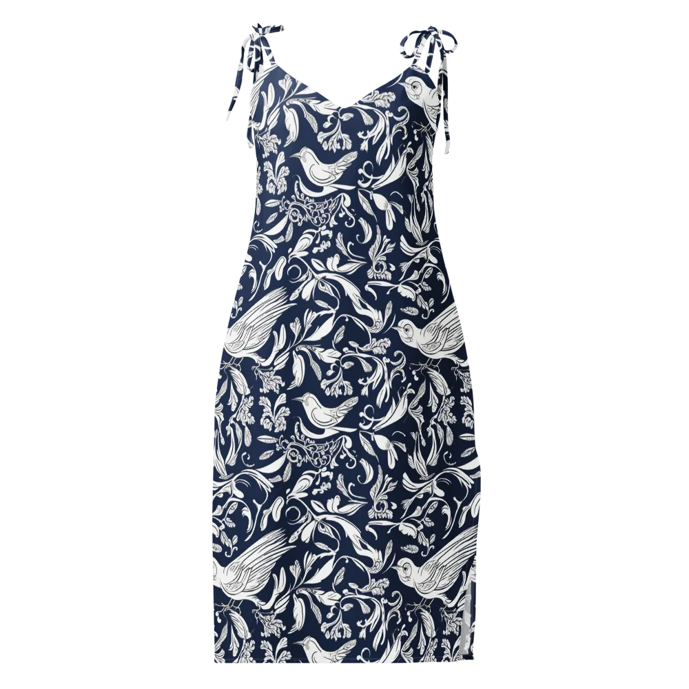 Navy Aviary on Slip Dress — Front