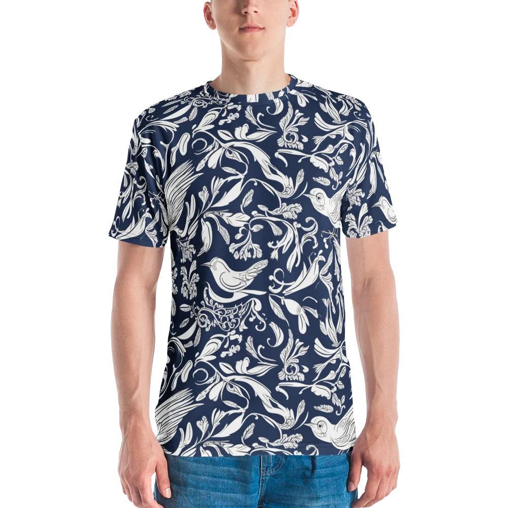 Navy Aviary on Men's Crew Neck T-Shirt — Front