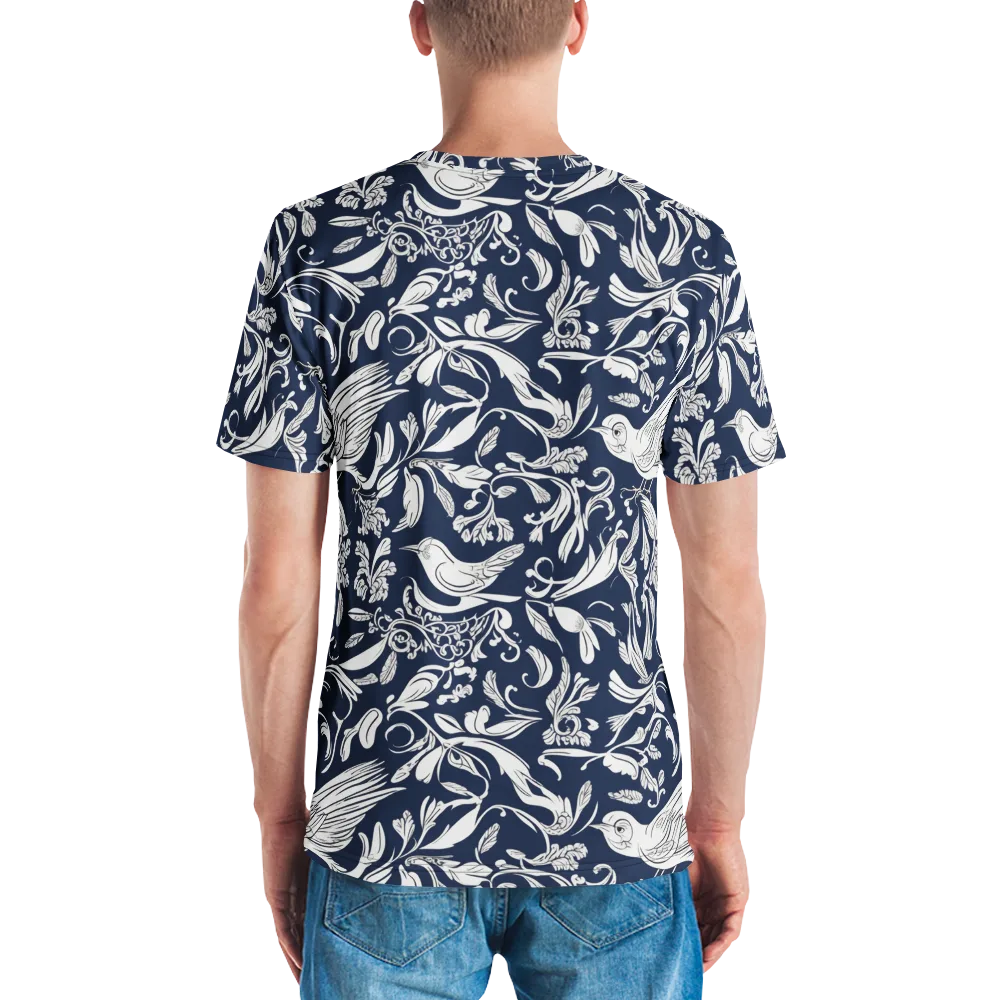 Navy Aviary on Men's Crew Neck T-Shirt — Back