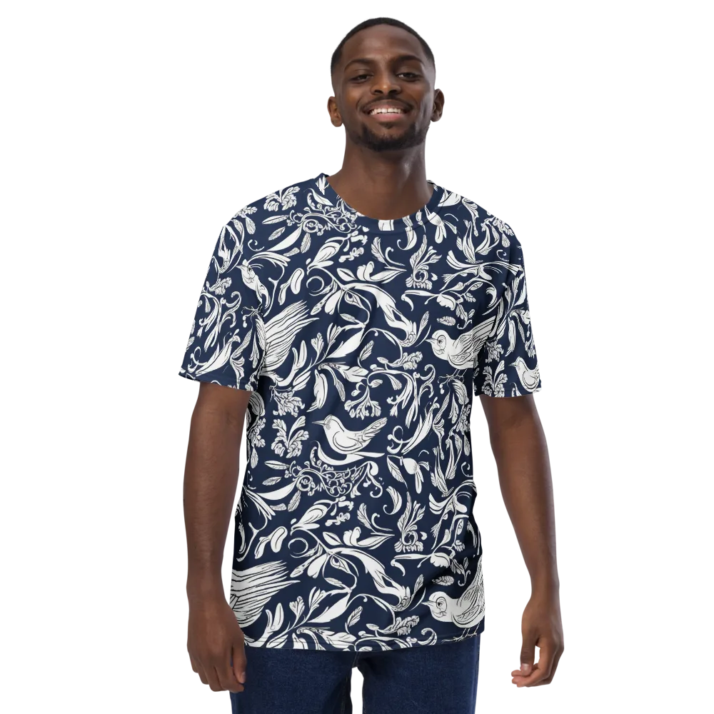 Navy Aviary on Men's Crew Neck T-Shirt — Front