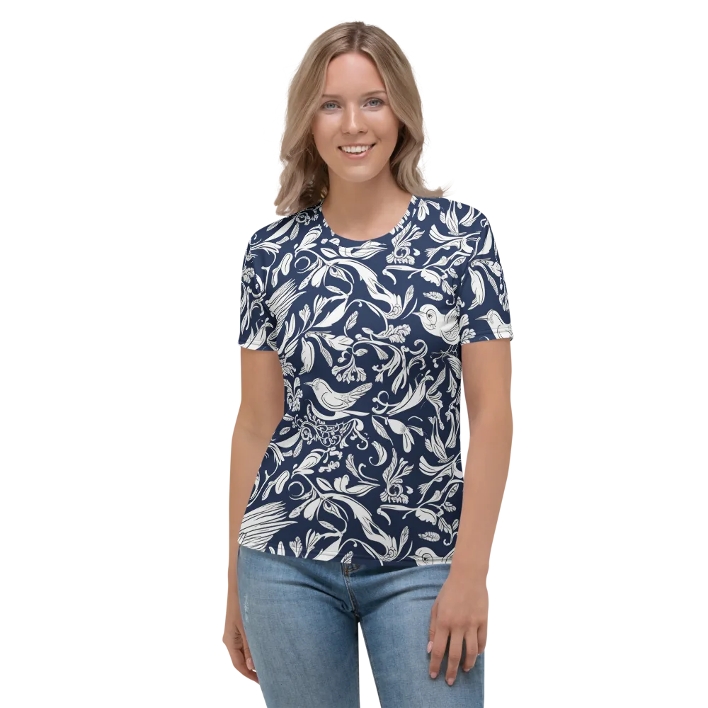 Navy Aviary on Women's Crew Neck T-Shirt — Front