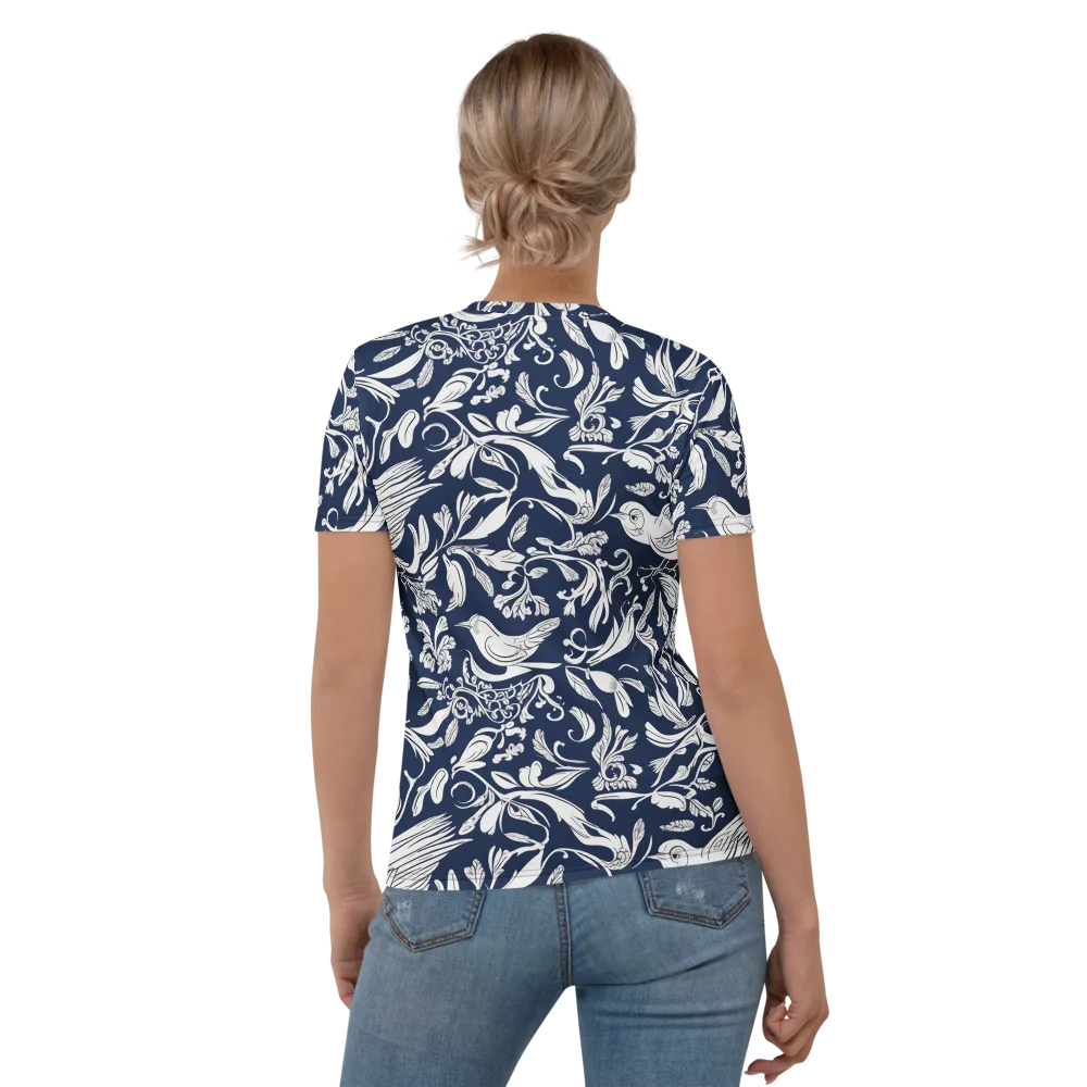 Navy Aviary on Women's Crew Neck T-Shirt — Back