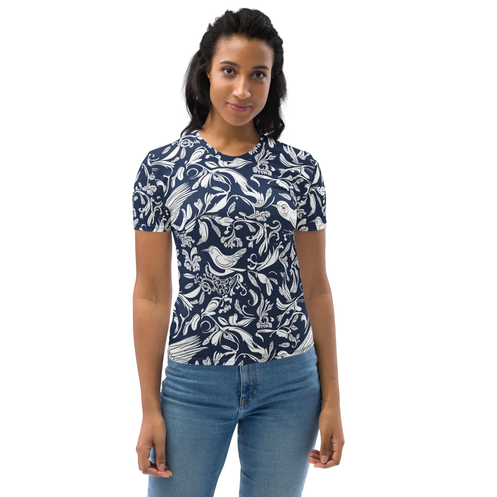 Navy Aviary on Women's Crew Neck T-Shirt — Front
