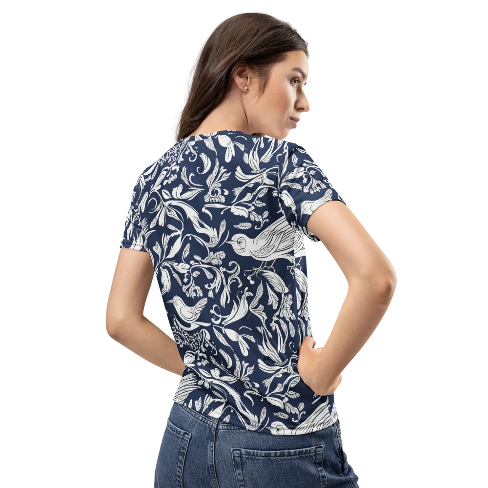 Navy Aviary on Women's Crew Neck T-Shirt — Back