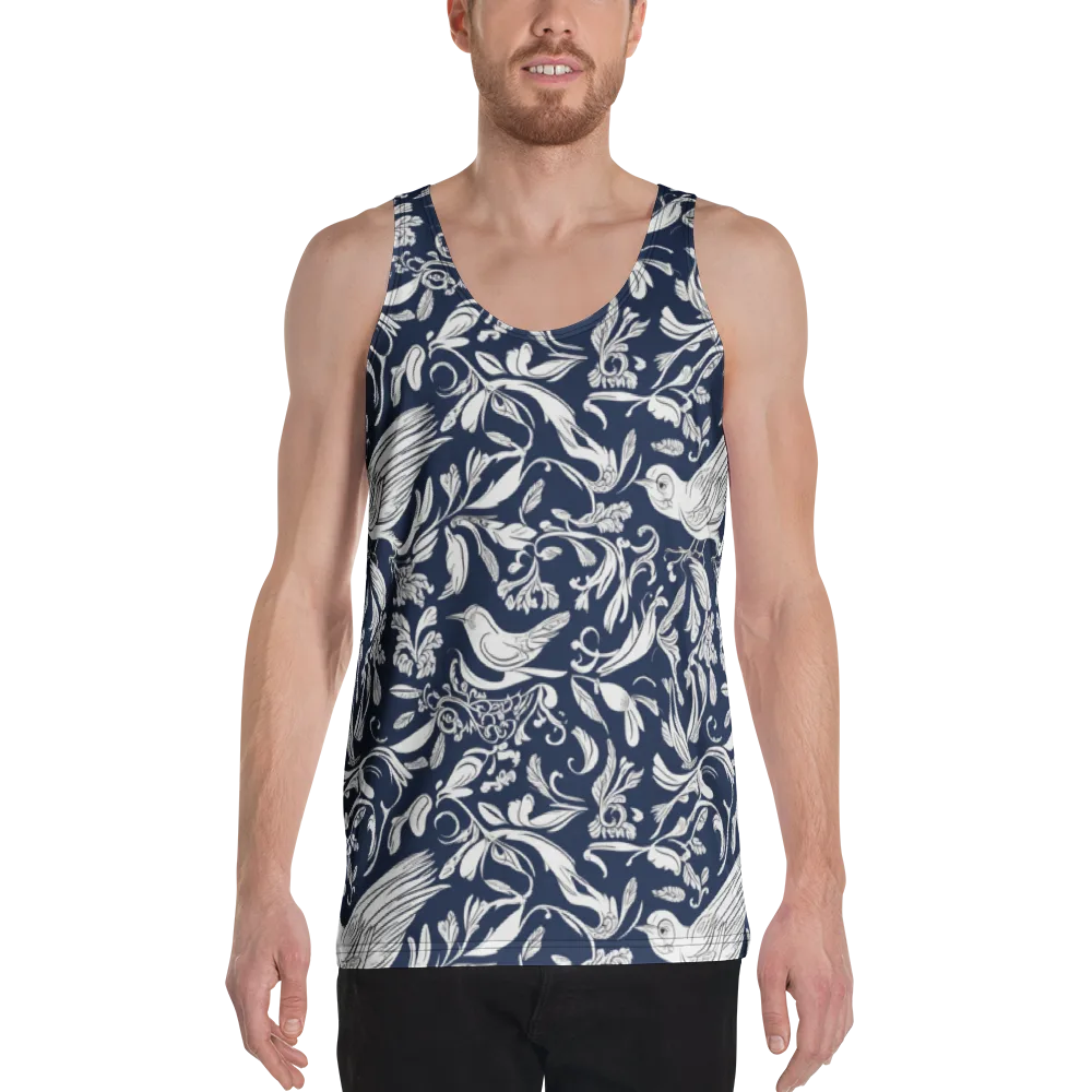 Navy Aviary on Men's Tank Top — Front
