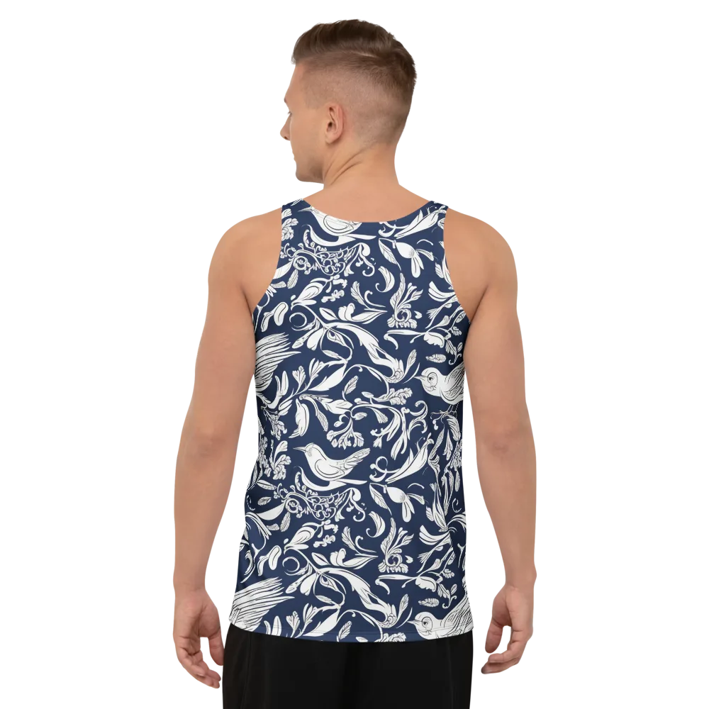 Navy Aviary on Men's Tank Top — Back