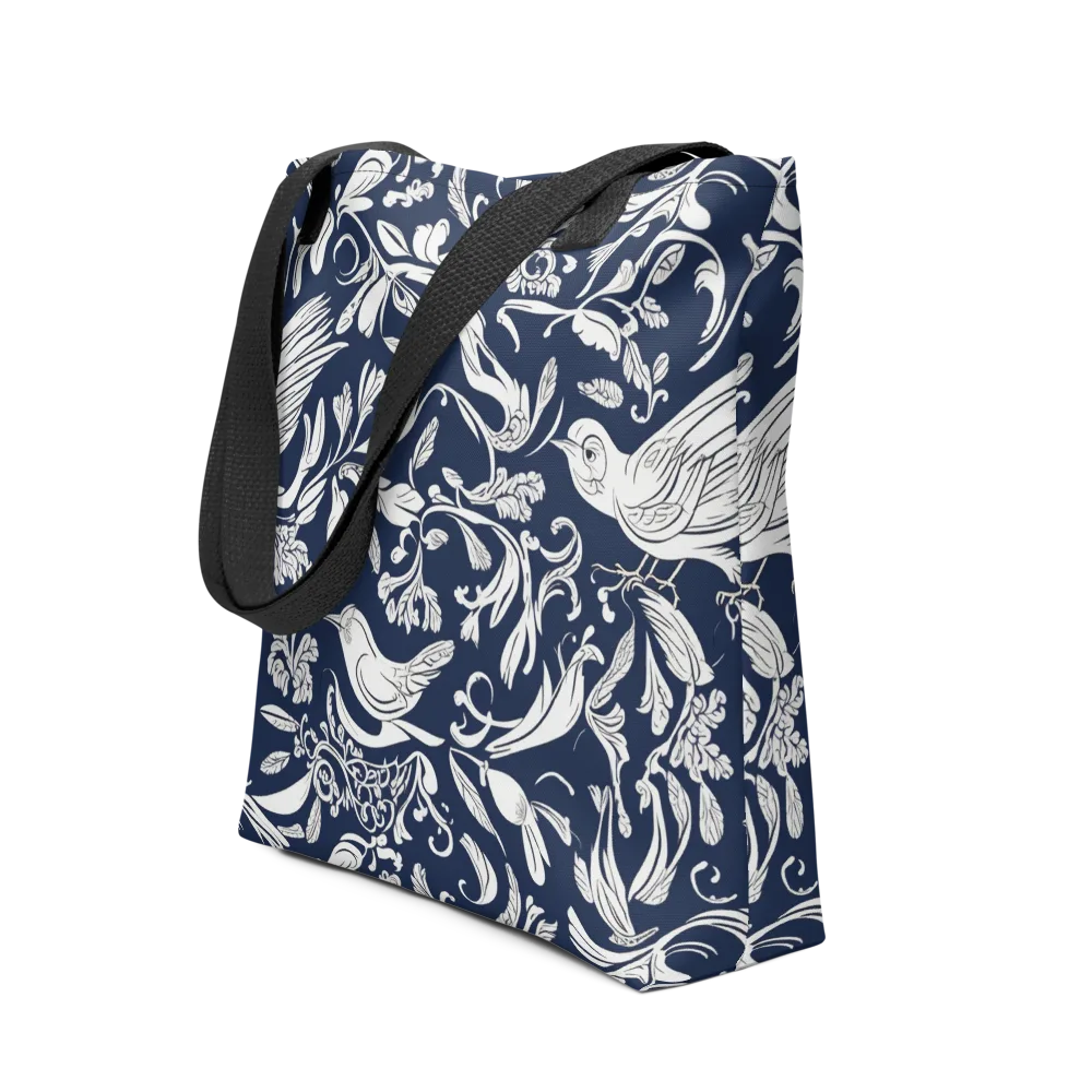 Navy Aviary on Tote Bag — Front