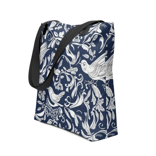 Navy Aviary on a Tote Bag