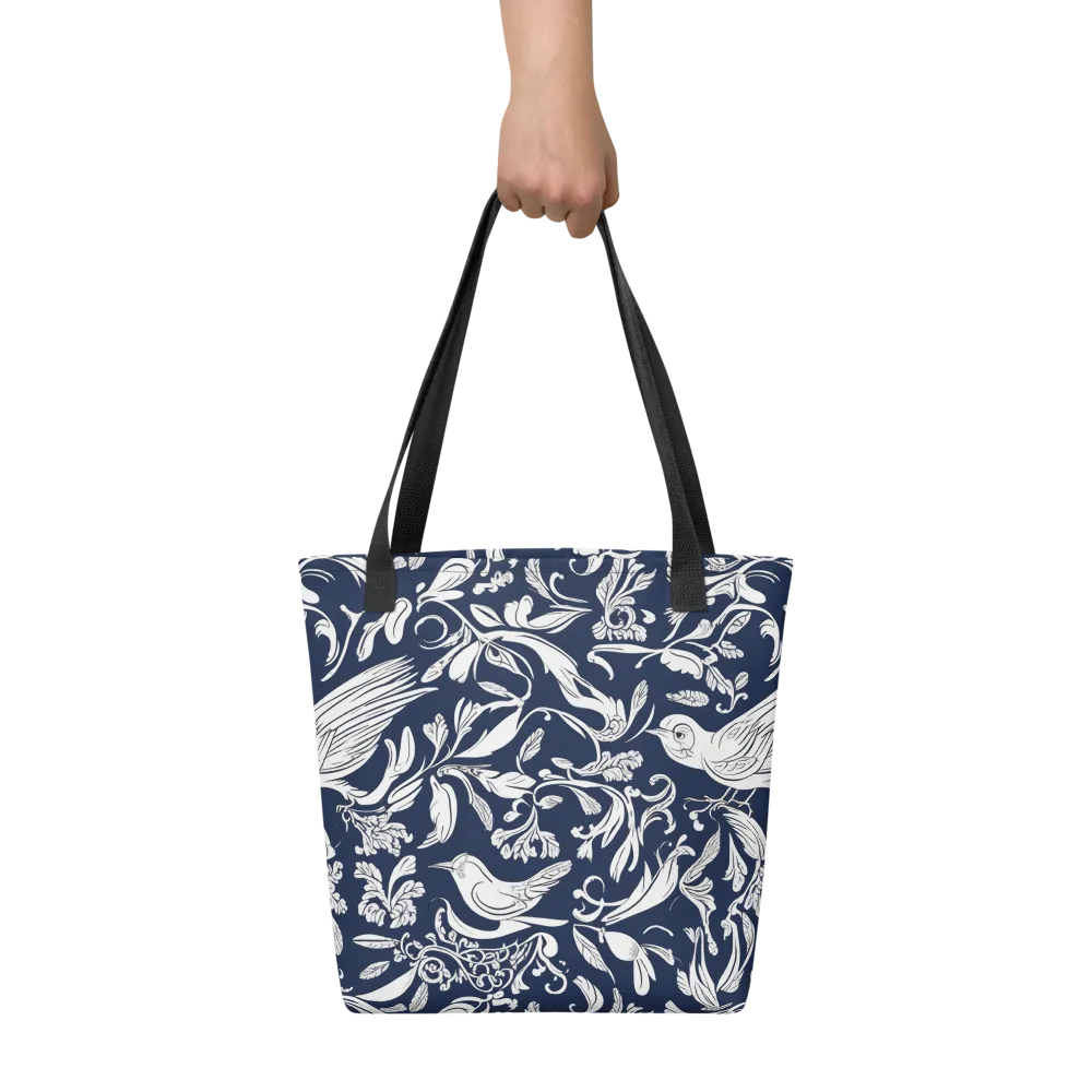 Navy Aviary on Tote Bag — Front