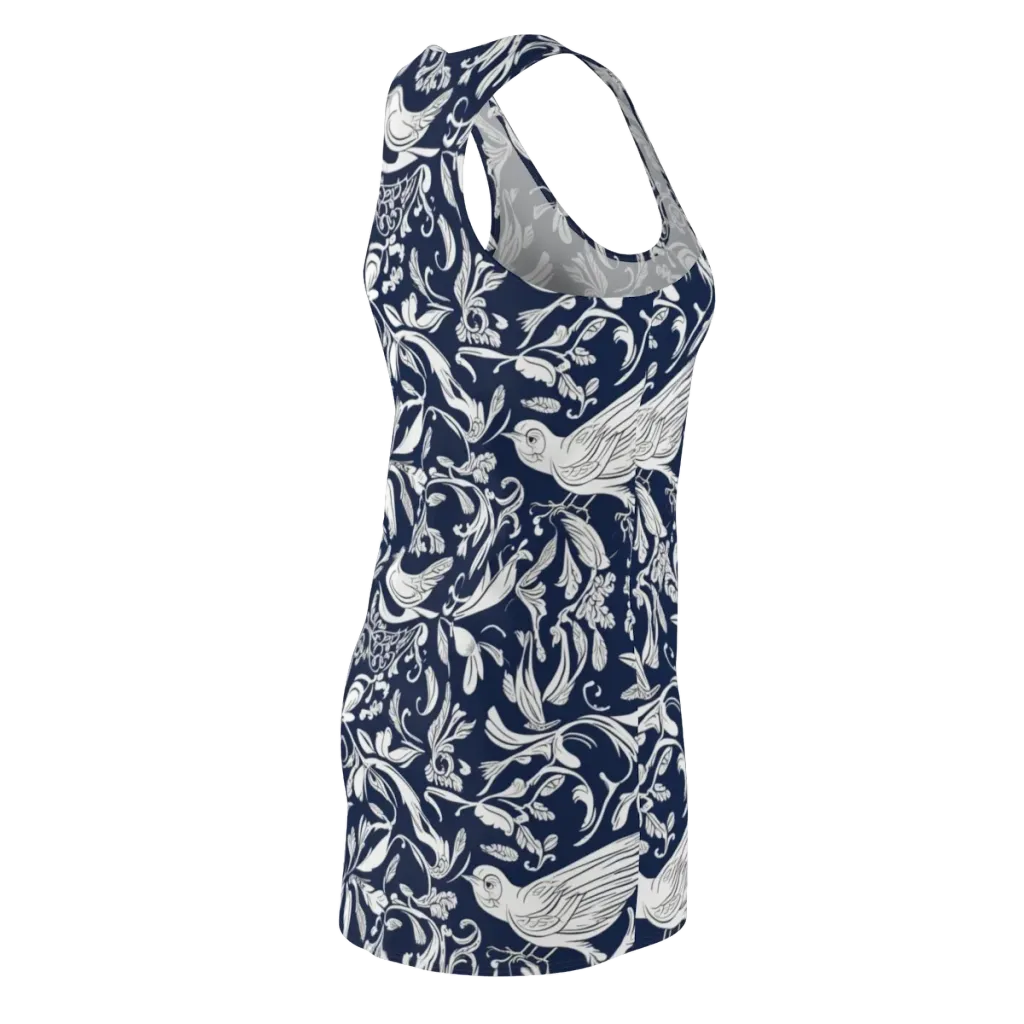 Navy Aviary on Racerback Dress — Back Side