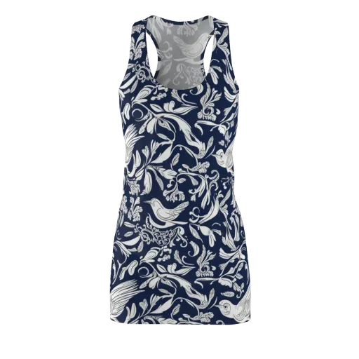 Navy Aviary on a Racerback Dress