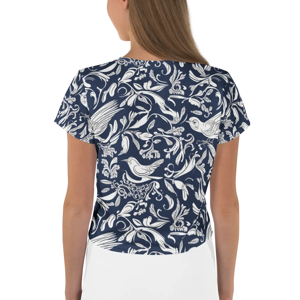 Navy Aviary on Crop Tee — Back