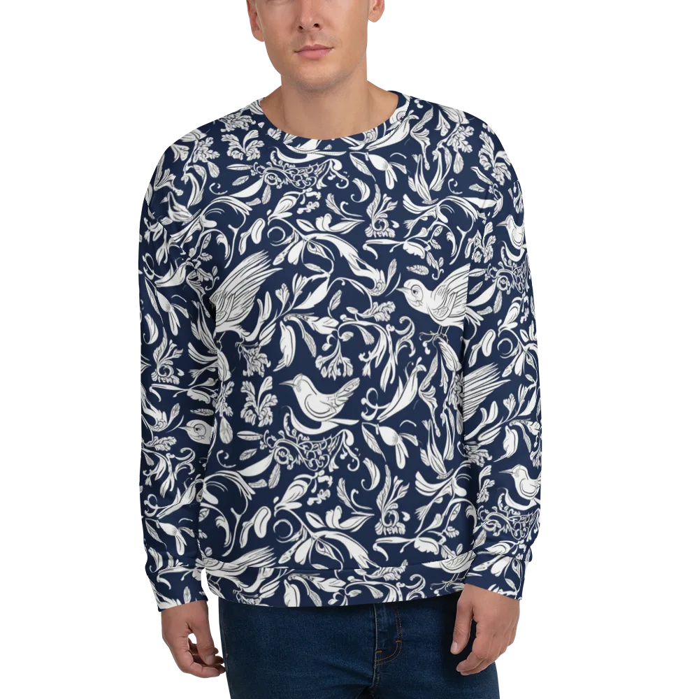 Navy Aviary on Sweatshirt — Front