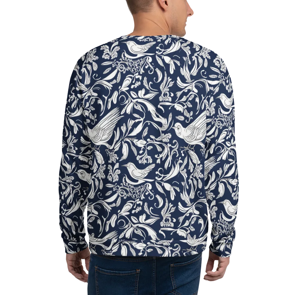Navy Aviary on Sweatshirt — Back