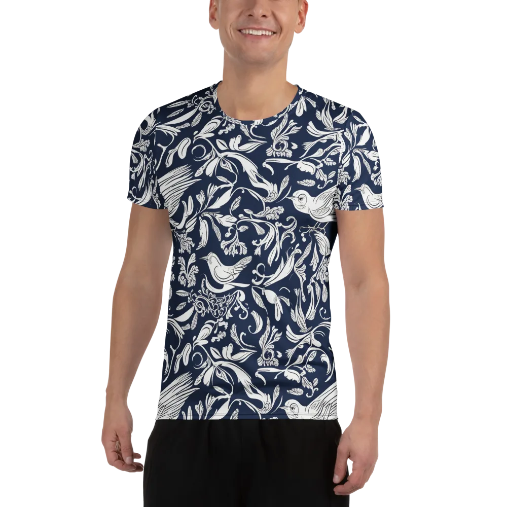 Navy Aviary on Men's Athletic T-Shirt — Front