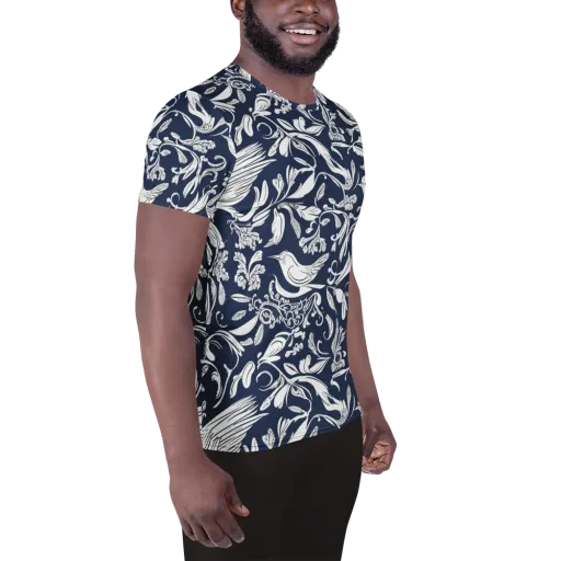 Navy Aviary on a Men's Athletic T-Shirt