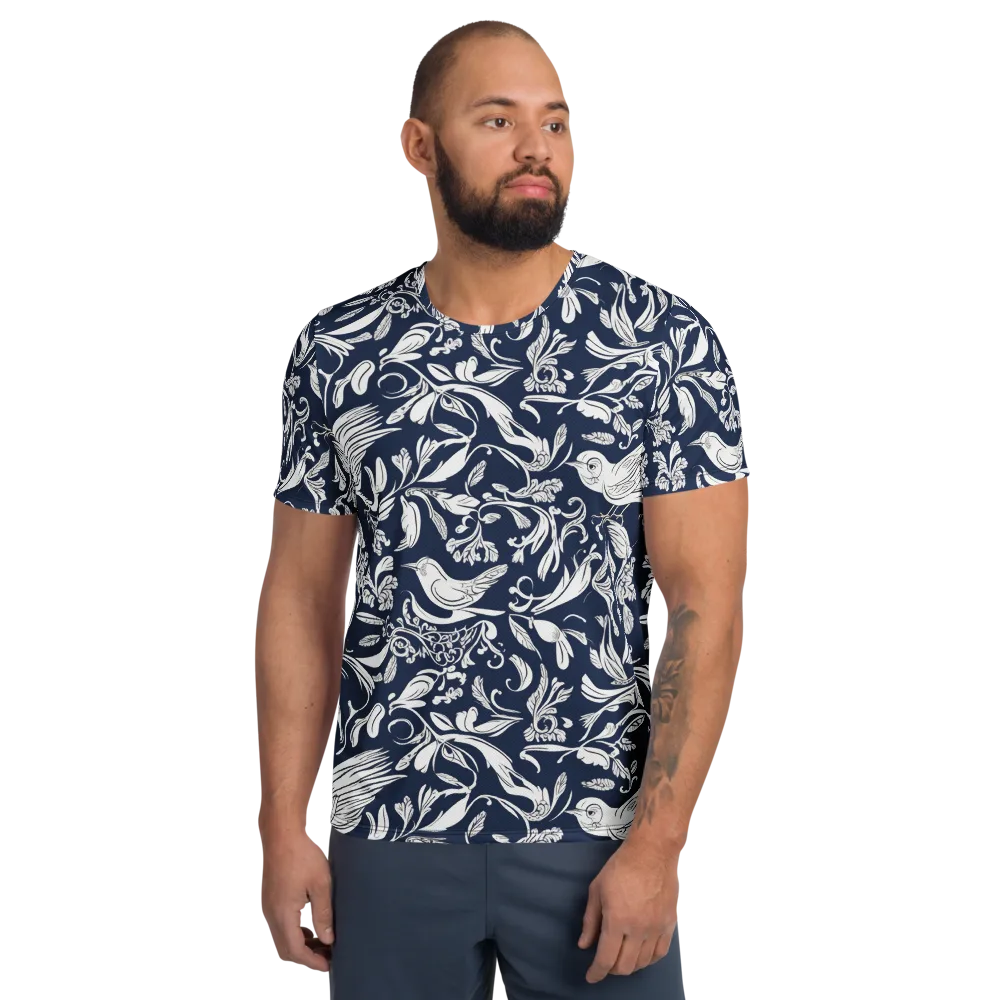 Navy Aviary on Men's Athletic T-Shirt — Front