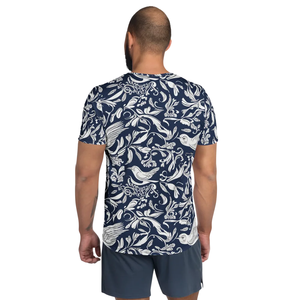 Navy Aviary on Men's Athletic T-Shirt — Back