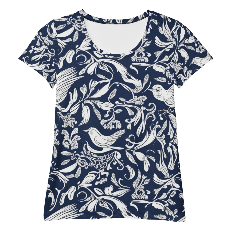 Navy Aviary on Women's Athletic T-Shirt — Front
