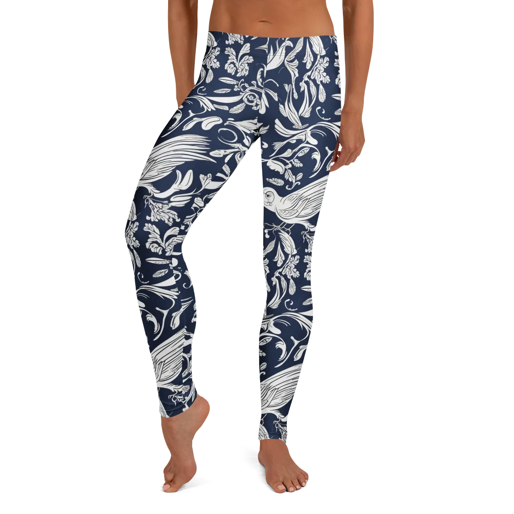 Navy Aviary on Leggings — Front