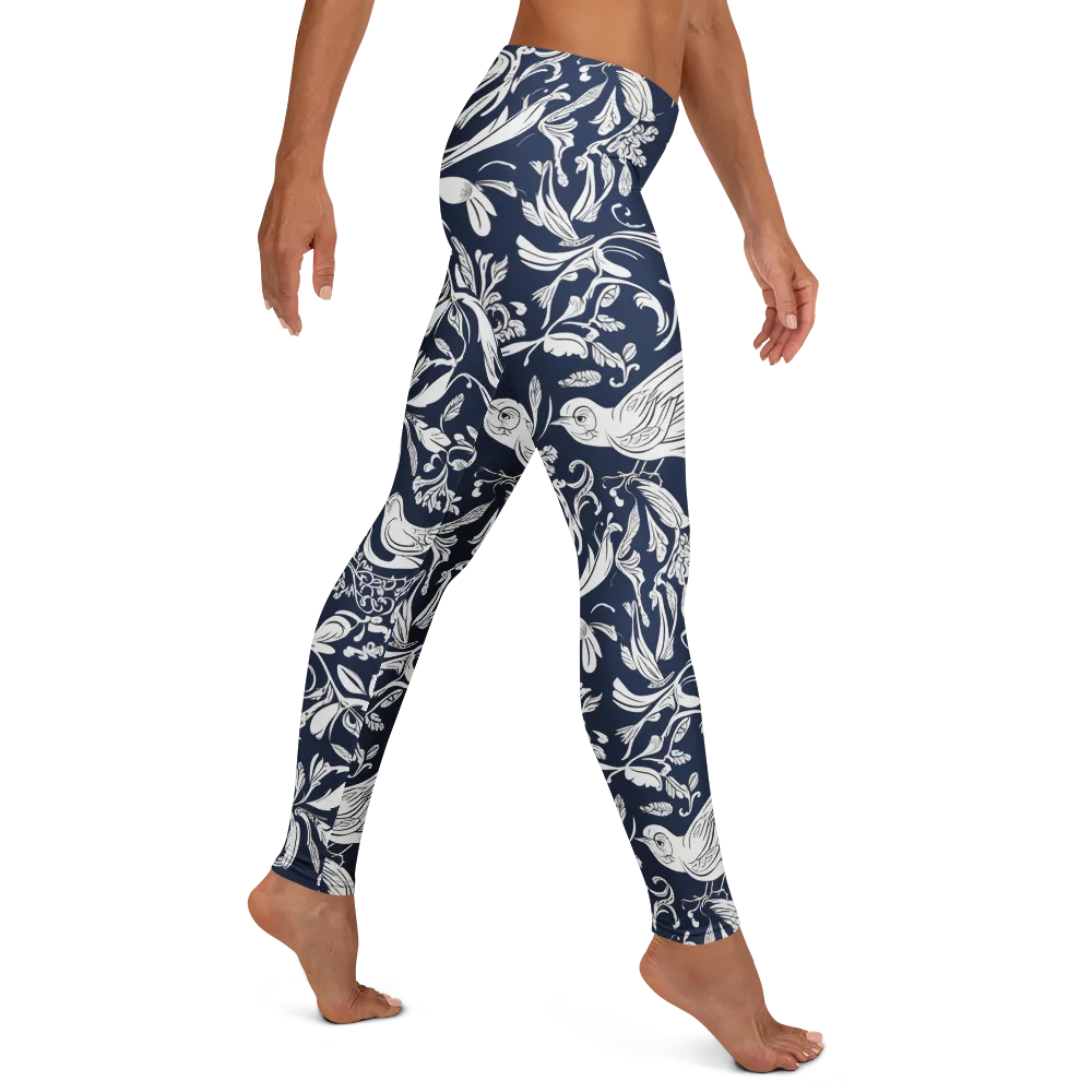 Navy Aviary on Leggings — Right