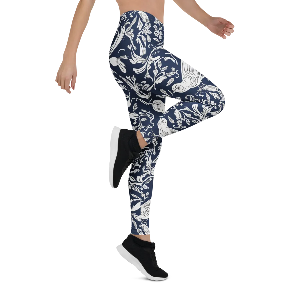 Navy Aviary on Leggings — Right