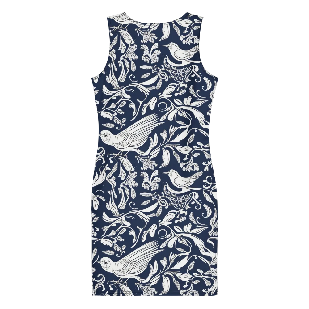 Navy Aviary on Bodycon Dress — Back