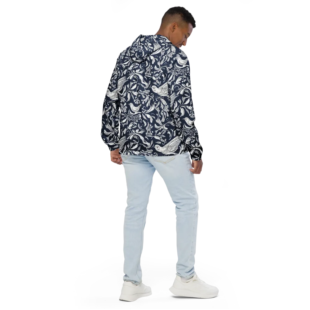 Navy Aviary on Men's Windbreaker — Back