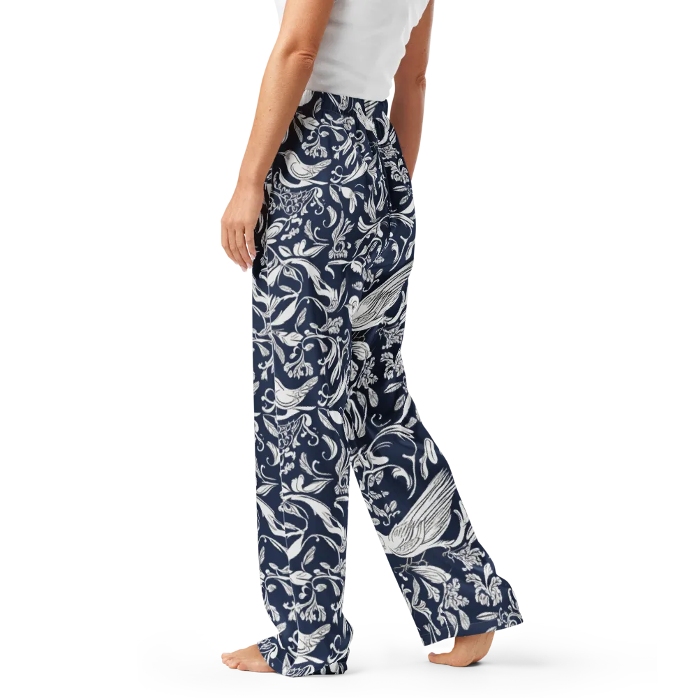 Navy Aviary on Women's Pajama Pants — Left