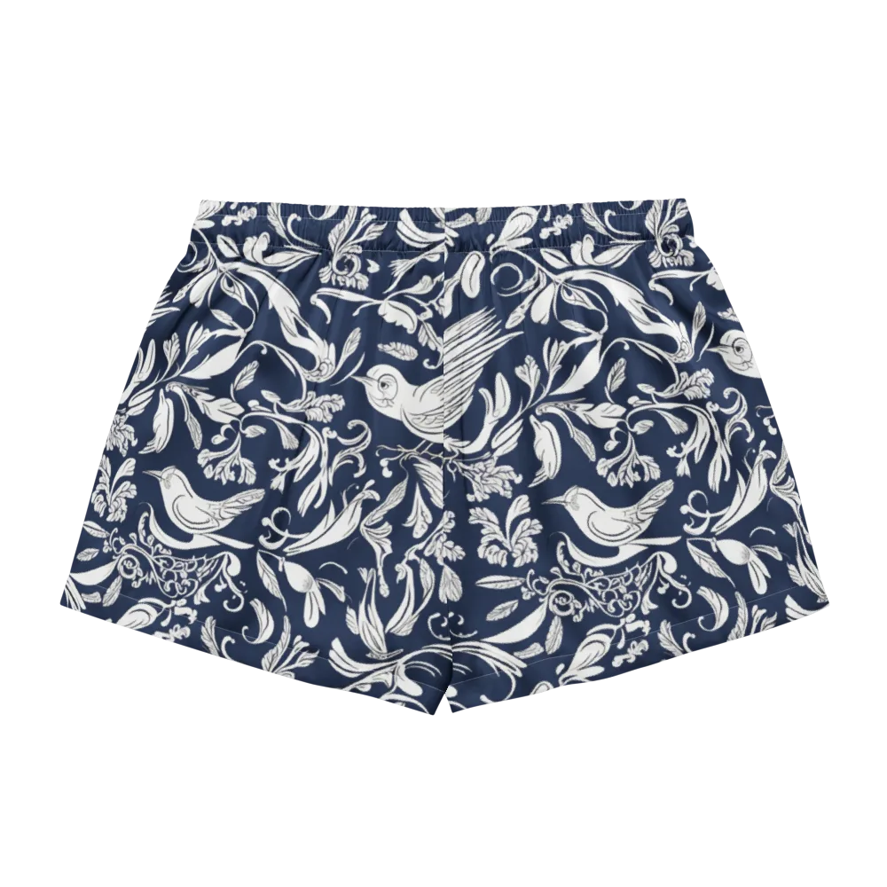 Navy Aviary on Women's Pajama Shorts — Back