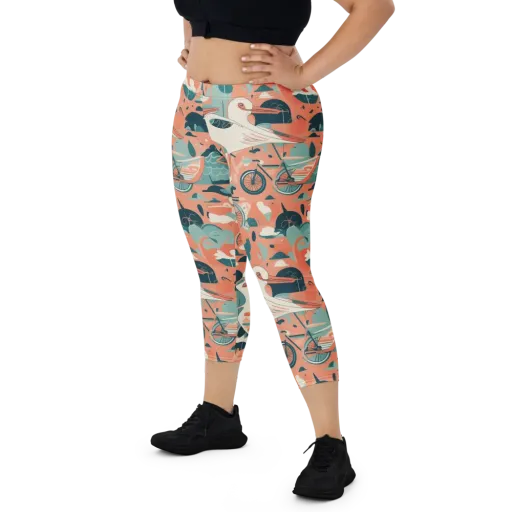 Bicycle Lagoon on a Capri Leggings