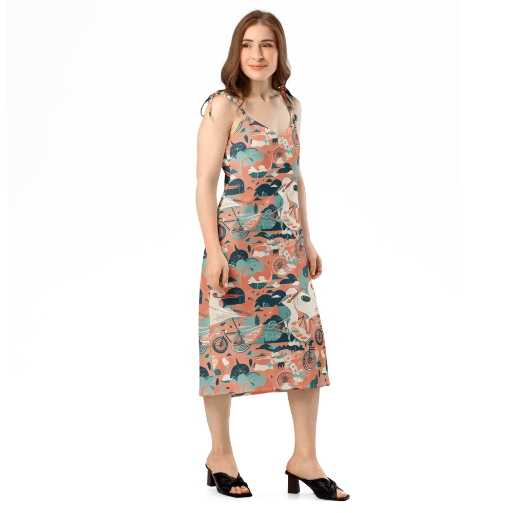 Bicycle Lagoon on Slip Dress — Right Front