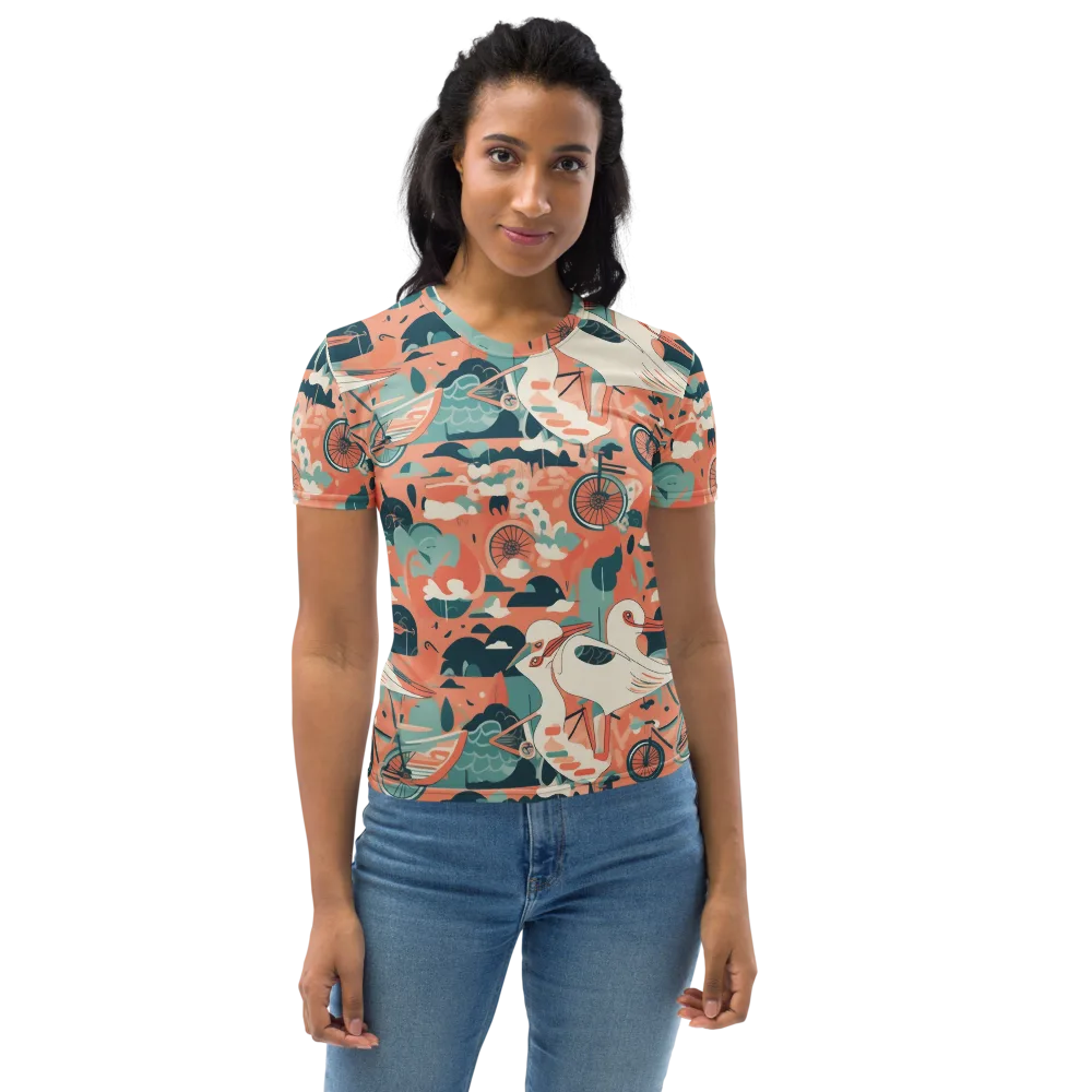 Bicycle Lagoon on Women's Crew Neck T-Shirt — Front