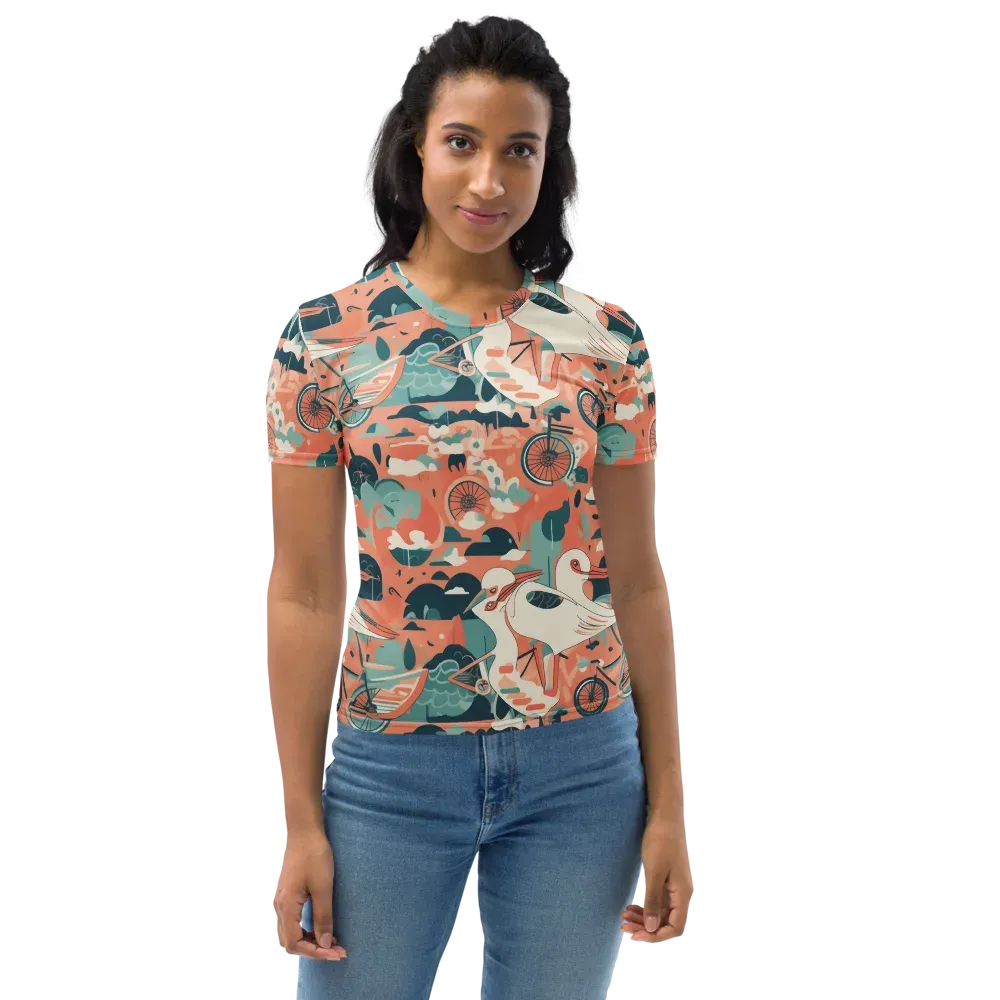 Bicycle Lagoon on Women's Crew Neck T-Shirt — Front