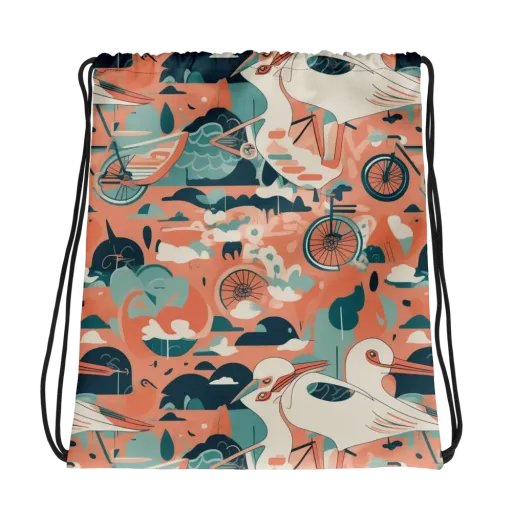Bicycle Lagoon on a Drawstring Bag