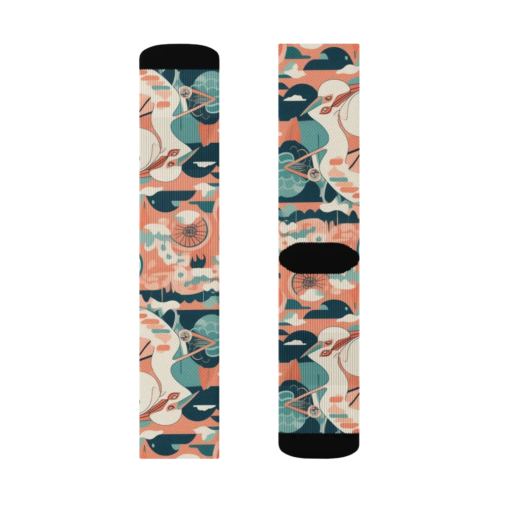 Bicycle Lagoon on Socks — Right Sock