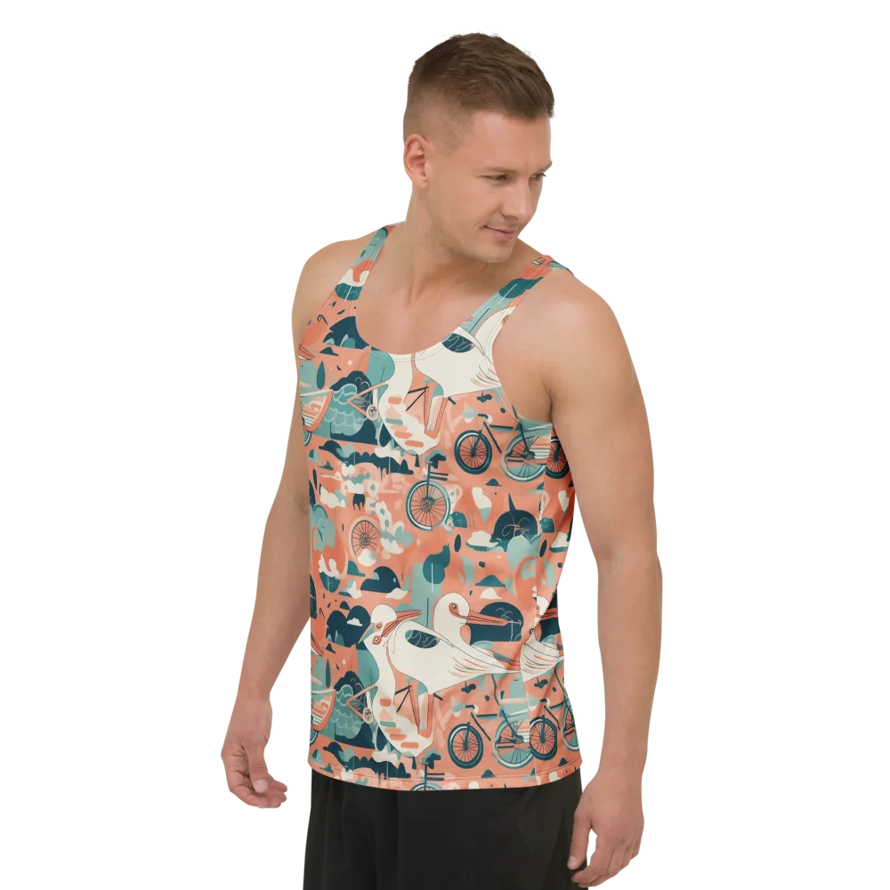 Bicycle Lagoon on Men's Tank Top — Left Front