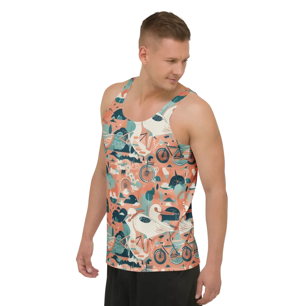 Bicycle Lagoon on Men's Tank Top — Left Front
