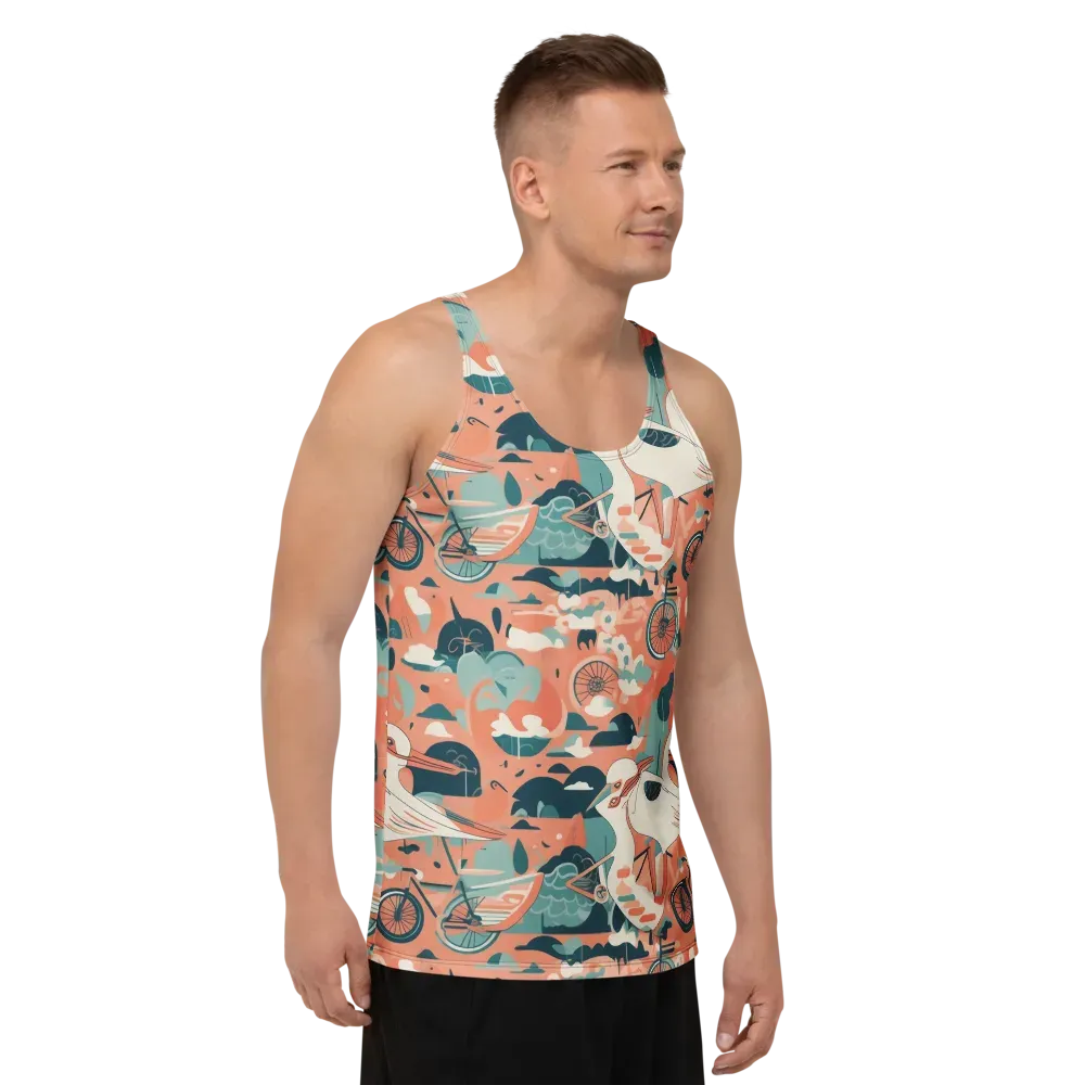 Bicycle Lagoon on Men's Tank Top — Right Front